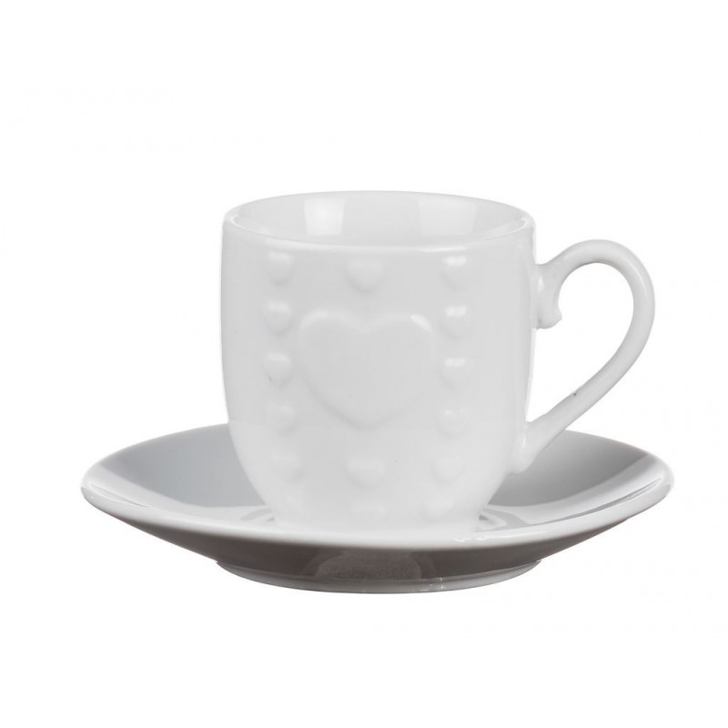 TAZZA CAFFE' C/P PORCELLANA A/6 BIANCA 66069 AD