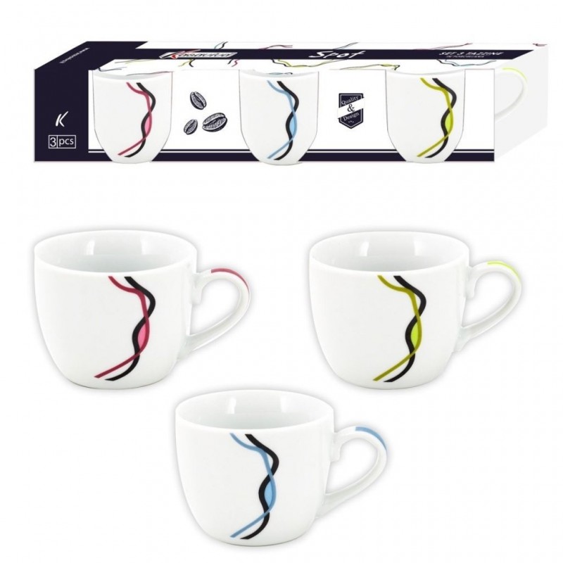 TAZZA CAFFE' S/P A/3 COLOR SPOT BLU/ROSA/VERDE 6075 KAS