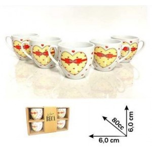 TAZZA CAFFE' S/P CUORI A/6...