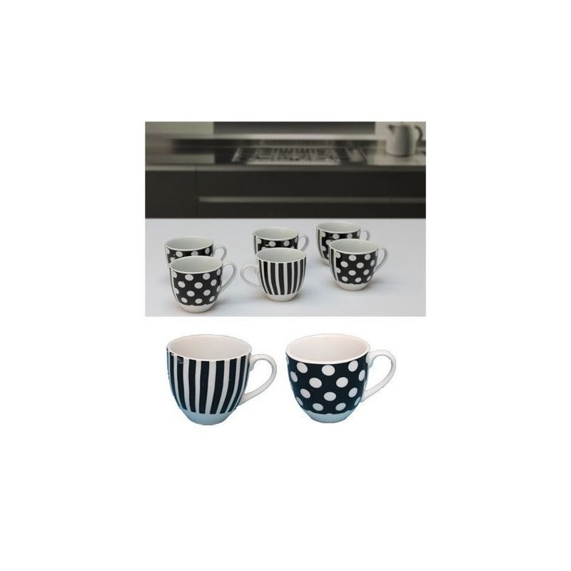 TAZZA CAFFE' S/P POIS e RIGHE NERO A/6 77262 BEC