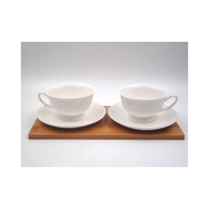 TAZZA CAFFE' VASSOIO BAMBOO+ 2 TAZZA C/P CERAMICA SUD