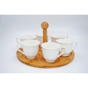 TAZZA CAFFE' VASSOIO LEGNO+...