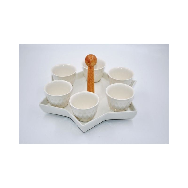 TAZZA CAFFE' VASSOIO STELLA+ 6 TAZZA CERAMICA 200214 SUD
