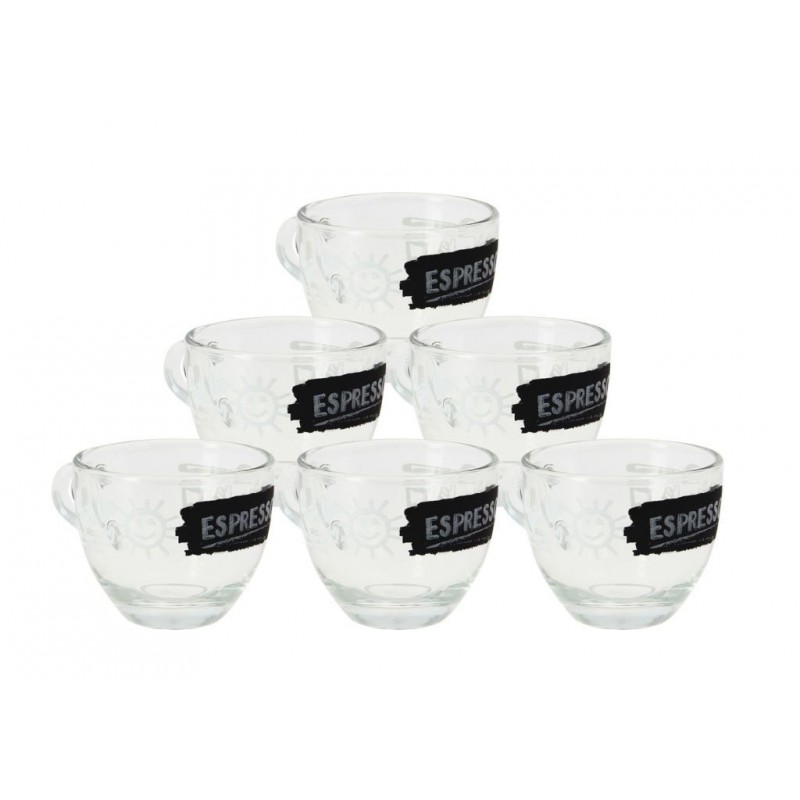 TAZZA CAFFE' VETRO S/P A/6 LAVAGNA EXP. 75cc M72450 CERVE