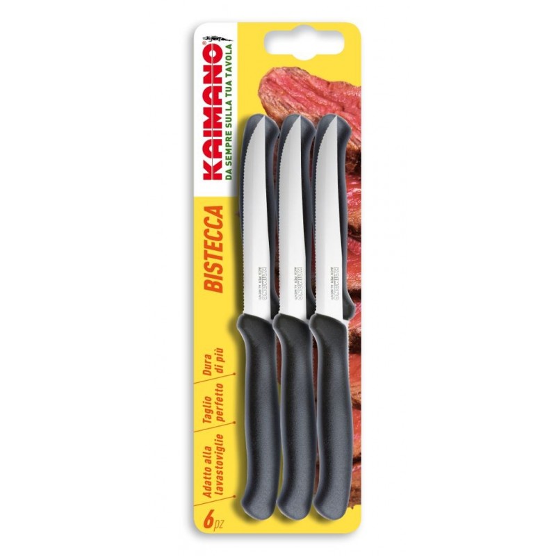 COLTELLO ITALICUS BISTECCA A/6 NERO 314 KAIMANO