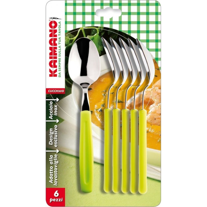 CUCCHIAIO TAVOLA DINAMIK A/6 VERDE ACIDO 760206VA KAIMANO