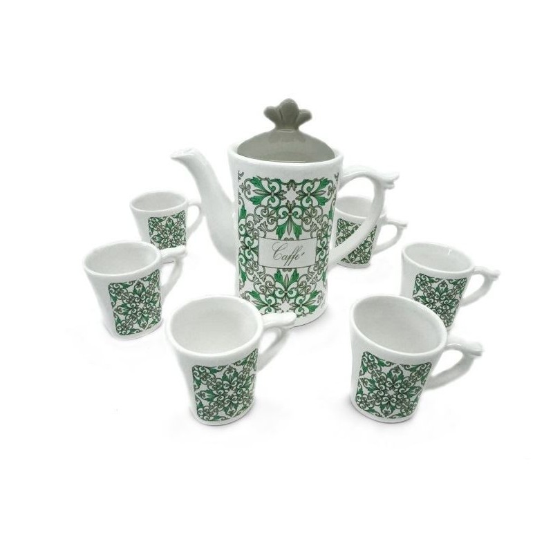 TAZZE CAFFE' CERAMICA AGADIR 6 TAZZE+ CAFFETTIERA 82084 SUD