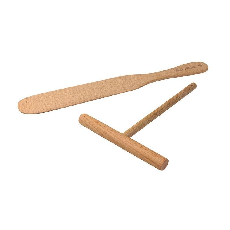 SPATOLA LEGNO CREPES + RULLO SET 2pz 04GD301 PED