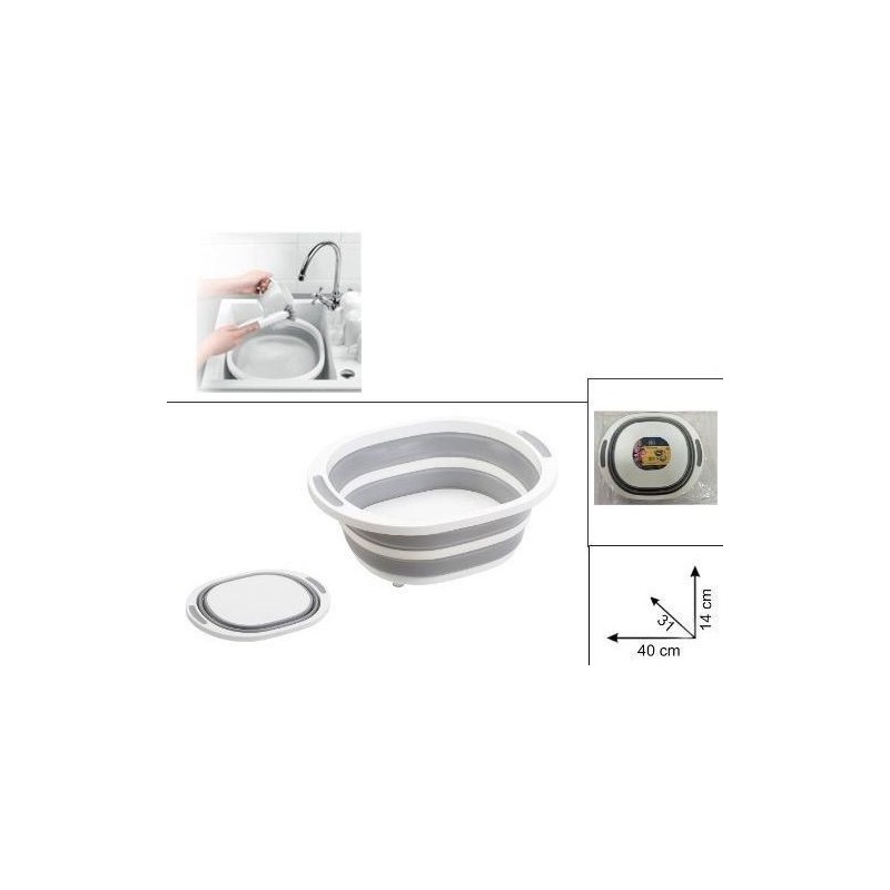 BACINELLA PIEGHEVOLE OVALE 40x31x14cm 77736 BEC