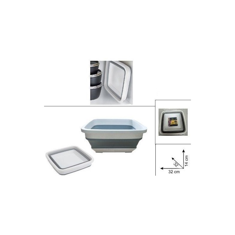 BACINELLA PIEGHEVOLE QUADRATA 32x32x14cm 77734 BEC