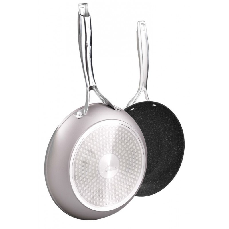 SET PADELLA DC A/2 SILVER STEEL INDUZIONE da 24+28cm