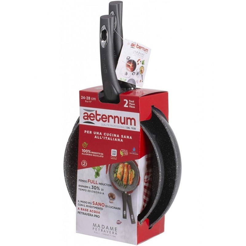SET PADELLA AETERNUM A/2 MADAME PETRA INDUZIONE da 24+28cm