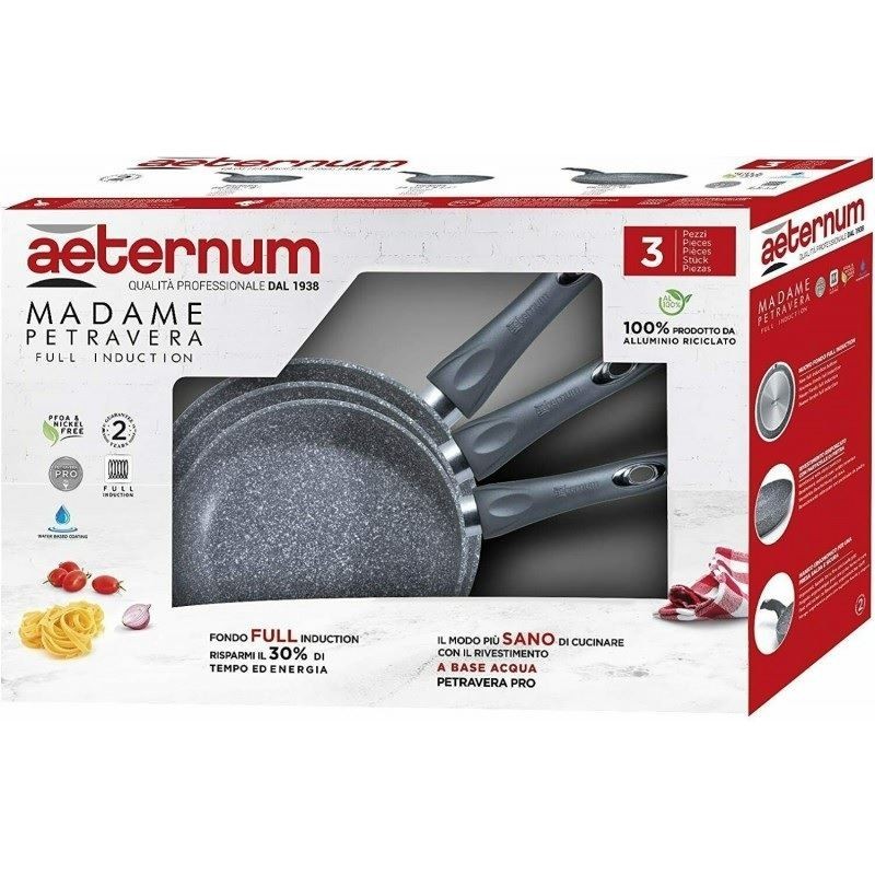 SET PADELLA AETERNUM A/3 MADAME PETRA da 20+24+28cm INDUZ