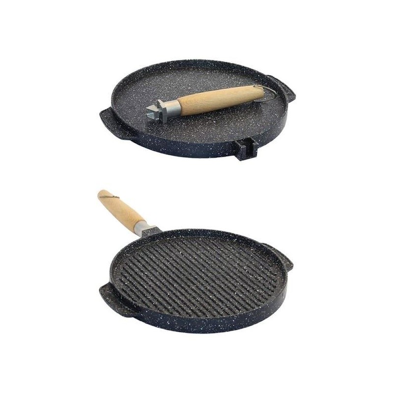 BISTECCHIERA ALLUM. PRESSOFUSO OMAC LISCIA/RIGATA 24cm 625