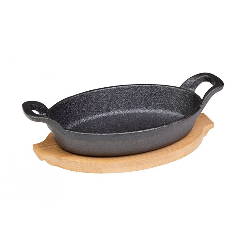 CASSERUOLA GHISA TAPAS OVALE SUPP/BAMBOO 15x9,5-20cm C/Man