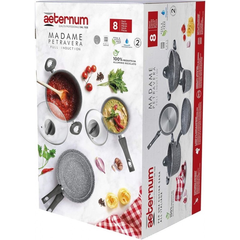 BATTERIA PENTOLE AETERNUM MADAME PETRA 8pz INDUZIONE