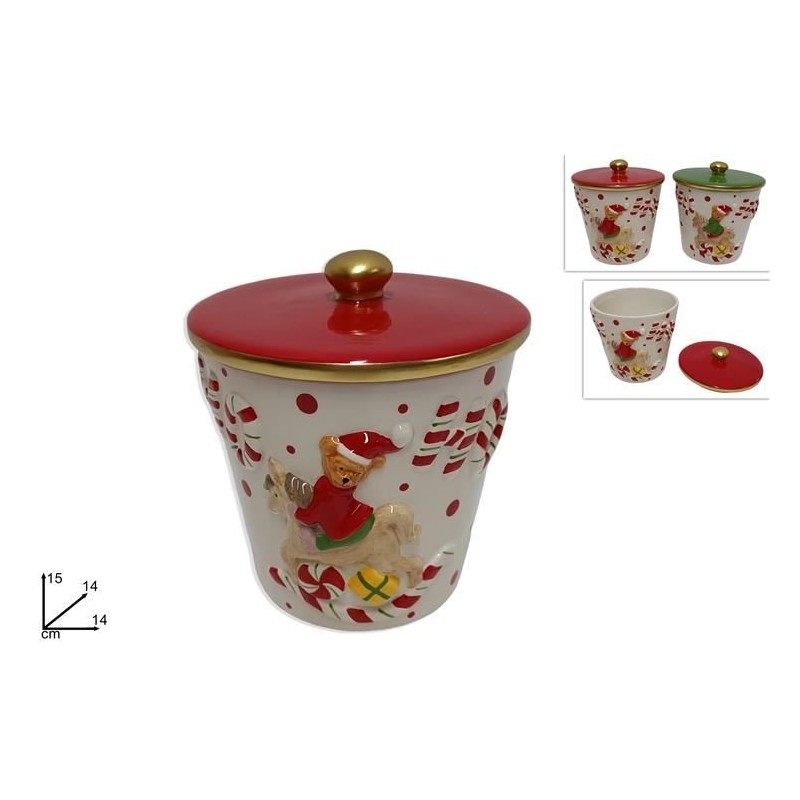 BARATTOLO CERAMICA C/ORSO e CAVALLUCCIO 15cm DS