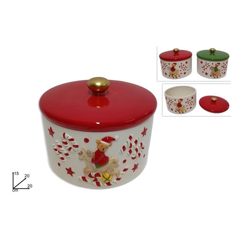 BARATTOLO CERAMICA C/ORSO e CAVALLUCCIO 15cm DS