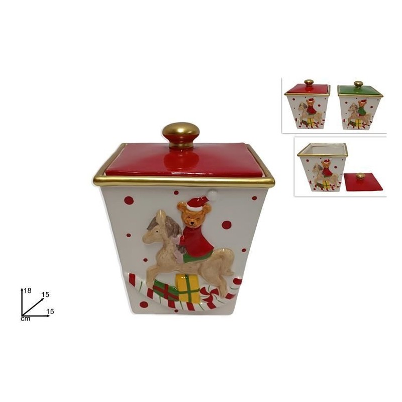 BARATTOLO CERAMICA C/ORSO e CAVALLUCCIO 18cm DS