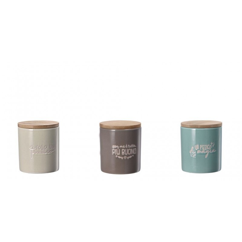 BARATTOLO CERAMICA ELY TAPPO BAMBOO D. 9 H. 10cm 112749 AD