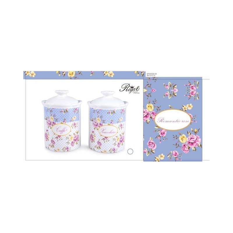 BARATTOLO CERAMICA ROMANTIC ROSE A/2 ZUCCHERO/CAFFE' SUD