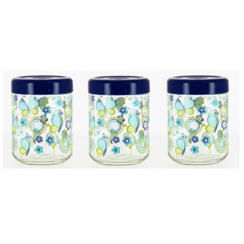 BARATTOLO VETRO A/3 TAP/PLA 800ml VANESSA BLU M83840 CERVE