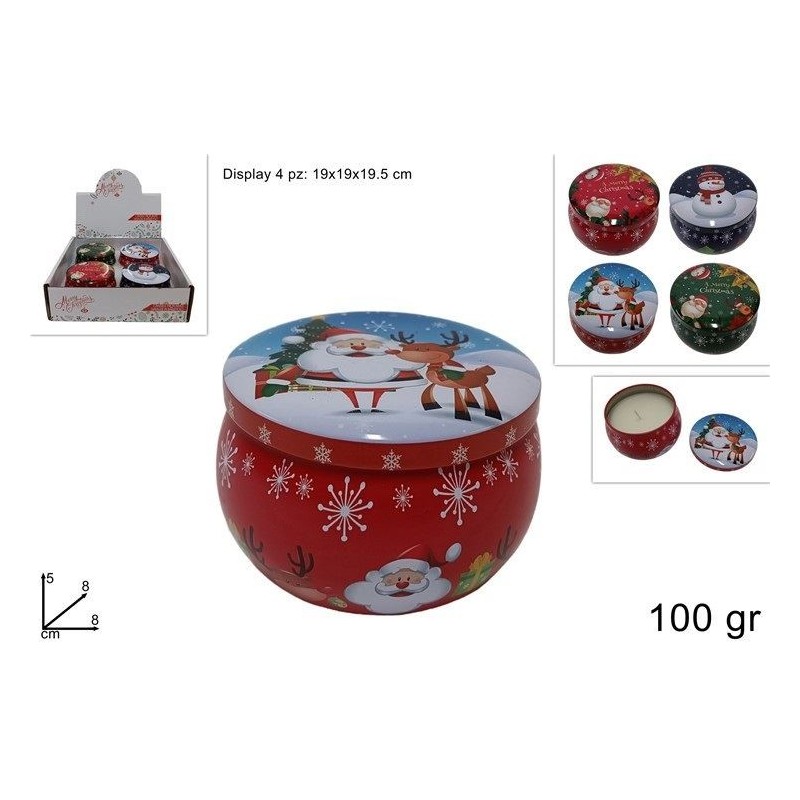 CANDELA CERA PROFUMATA BARATTOLO METALLO DS