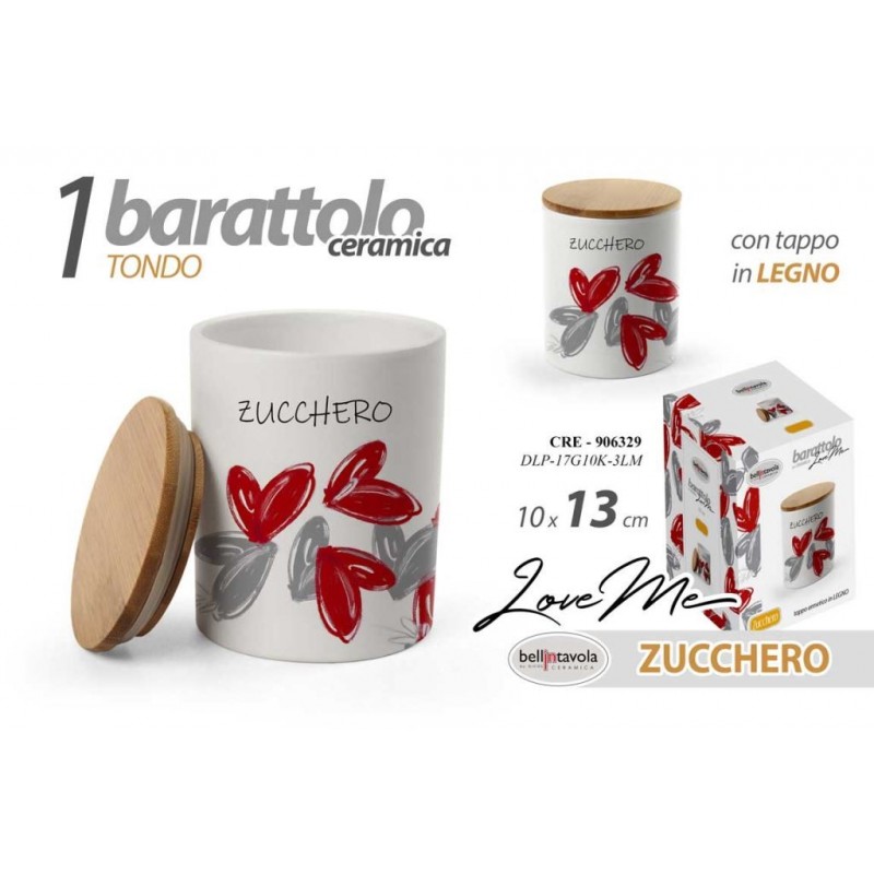 LOVE ME BARATTOLO CERAMICA TAP/BAMBOO ZUCCHERO 13x10 GIC