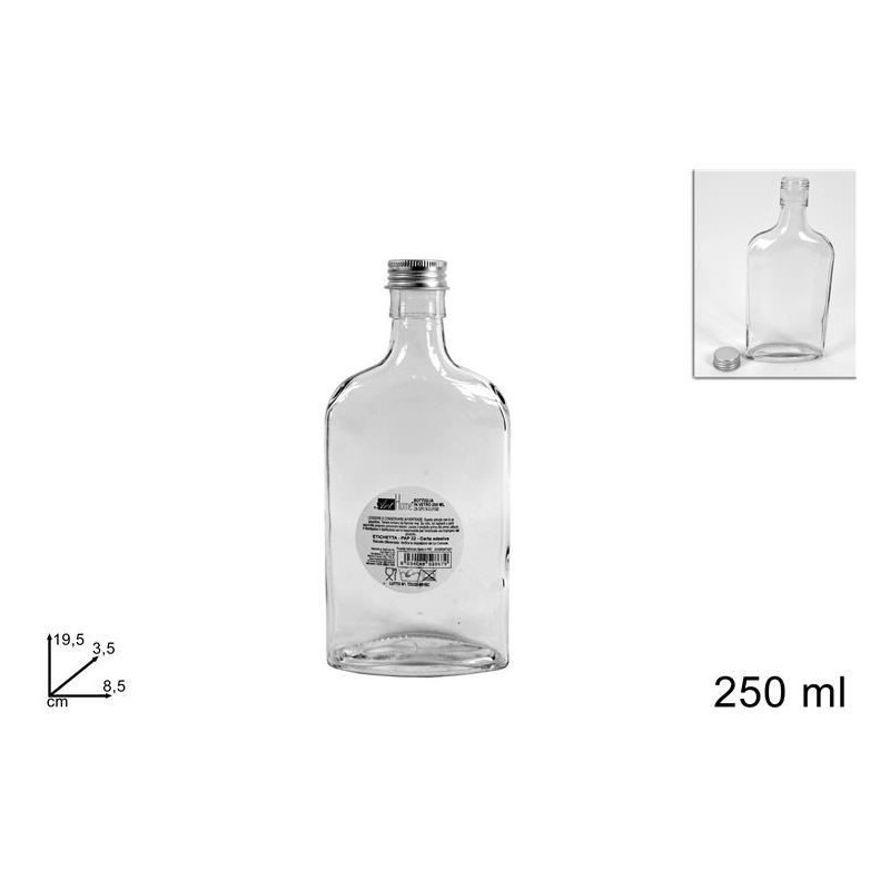 BOTTIGLIA VETRO TAPPO ALLUMINIO 250ml 528679 DS
