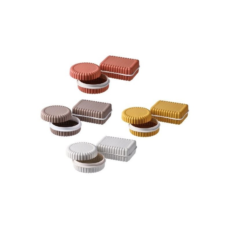 CONTENITORE PORTAMERENDE 2pz FORMA BISCOTTO AD