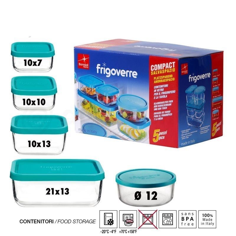FRIGOVERRE COMPACT 5 pezzi VARIE FORME e MISURE BORM.