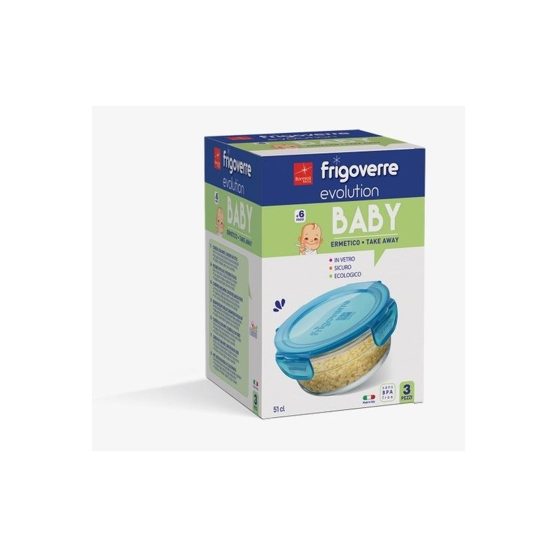 FRIGOVERRE EVOLUTION 3 pezzi TONDO BABY 14cm BORMIOLI