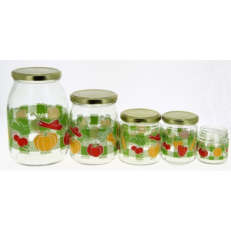 BARATTOLO VETRO CONSERVE 100cc GIARDINIERA M65890 C/TAPPO