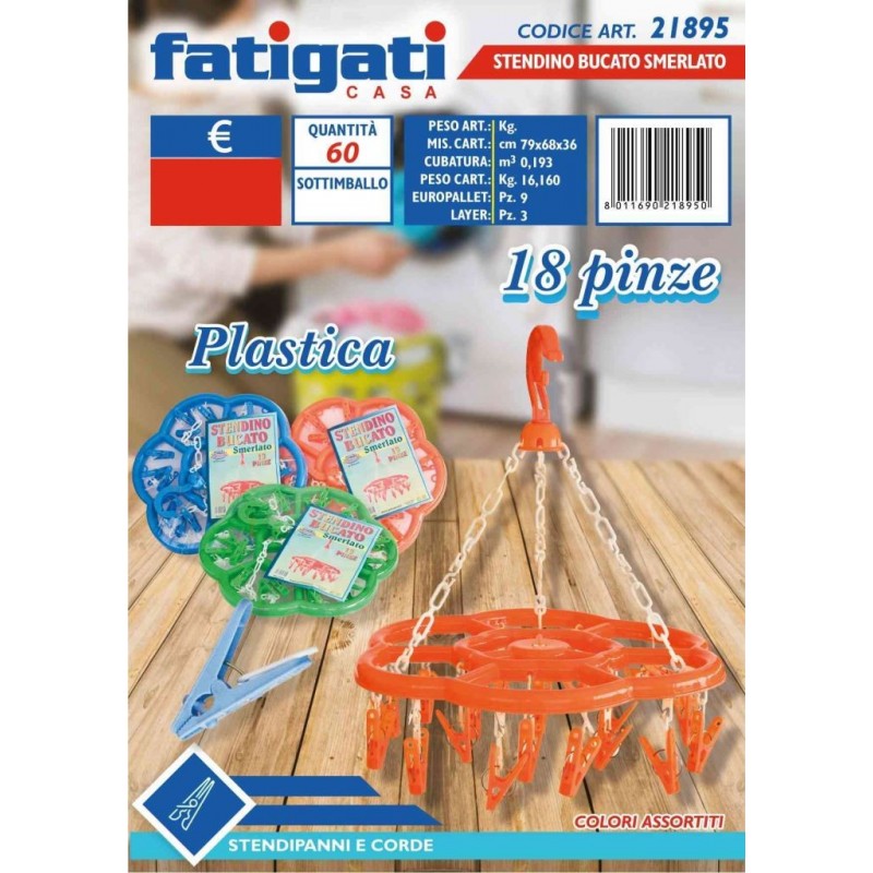 STENDINO BUCATO PLASTICA 18pinze 21895 FATIGATI