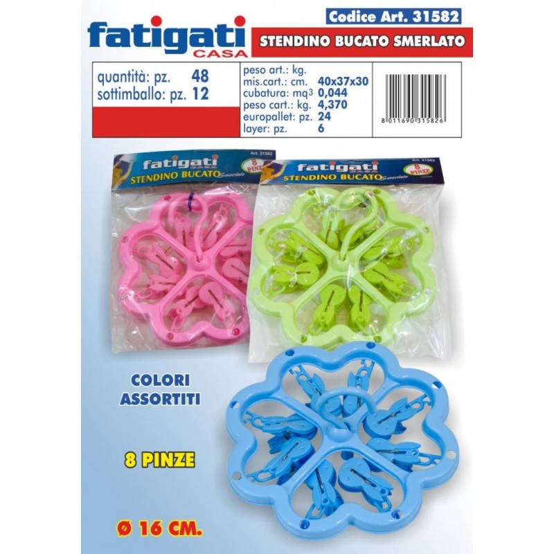 STENDINO BUCATO PLASTICA 8pinze 31582 FATIGATI