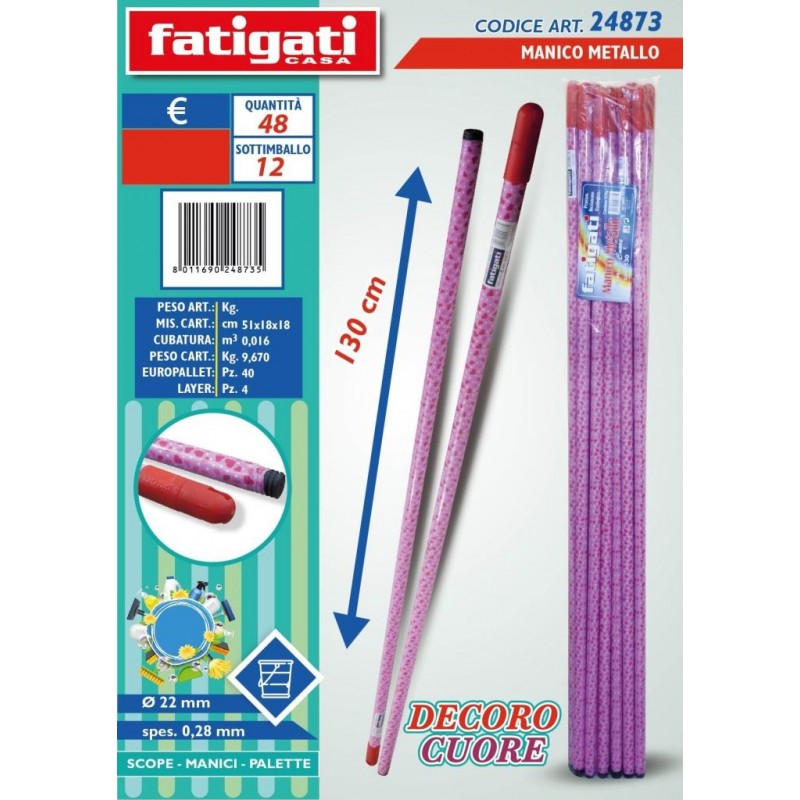 MANICO SCOPA METALLO 130 CUORI 24873 FAT