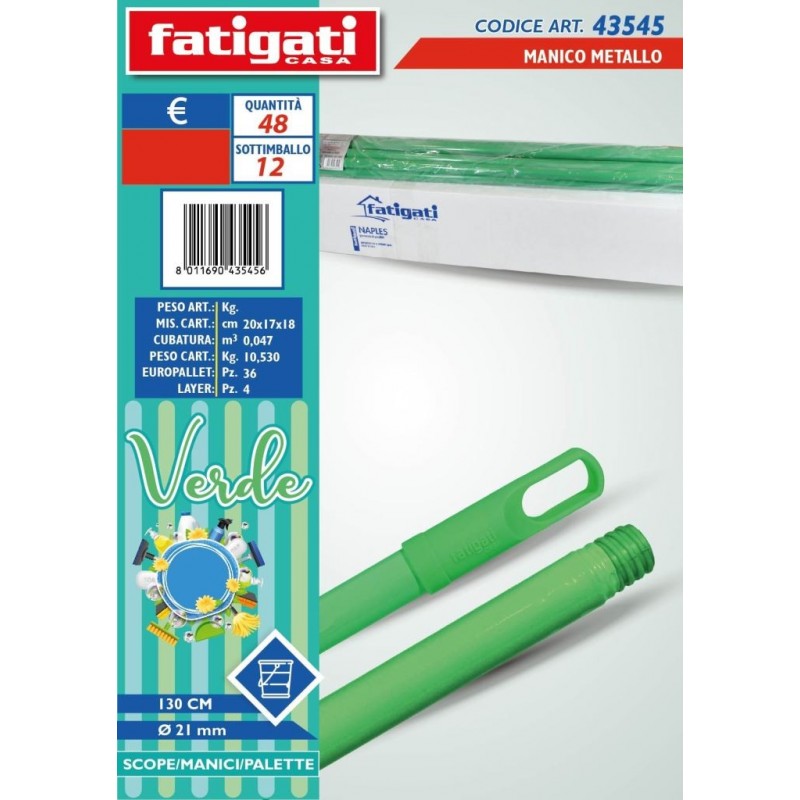 MANICO SCOPA METALLO 130 VERDE 43545 FATIGATI