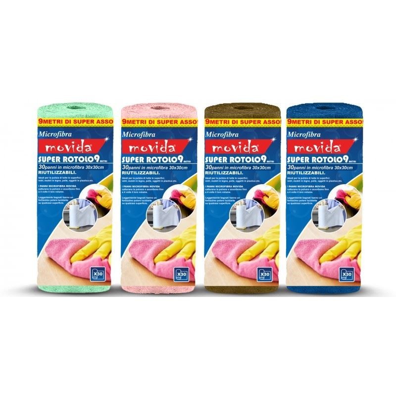 PANNO MICROFIBRA ROTOLO 30pz 30x30 64170 MOV