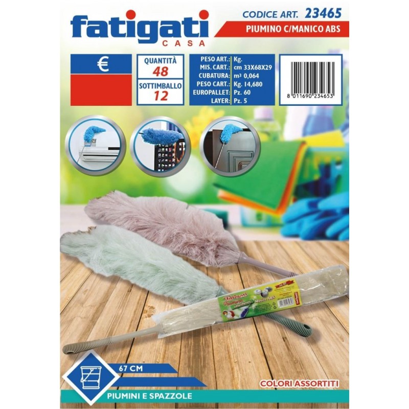 PIUMINO MICROFIBRA MANICO ABS 67cm 23465 FATIGATI