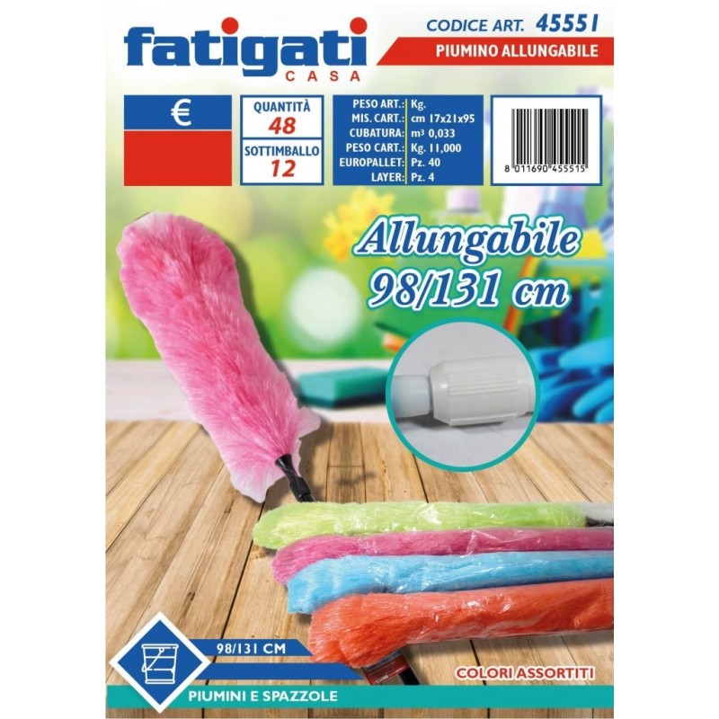 PIUMINO MICROFIBRA MANICO ALLUNGABILE da 98 a 131cm FATIGATI
