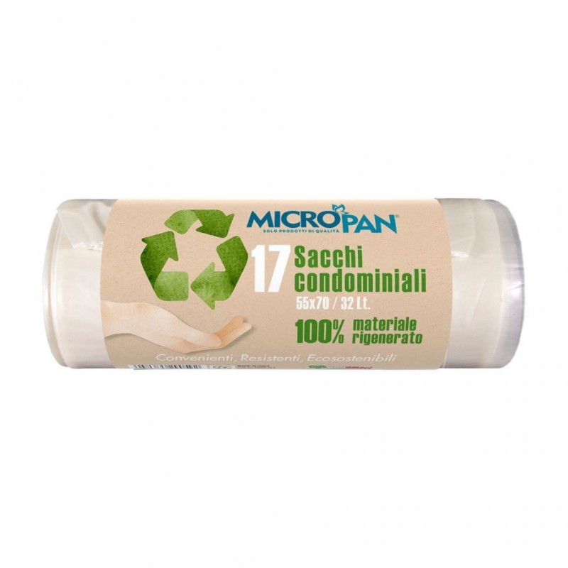 SACCO IMMONDIZIA CONDOMINIALE 55x70cm 32lt 17pz AMBRA