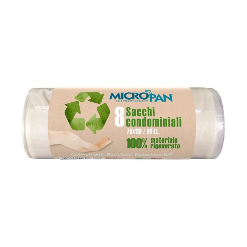 SACCO IMMONDIZIA CONDOMINIALE 70x110cm 80lt 8pz AMBRA