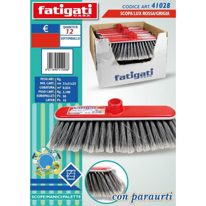 SCOPA BORDO PARACOLPI LUX ROSSA/GRIGIA 41028 FATIGATI