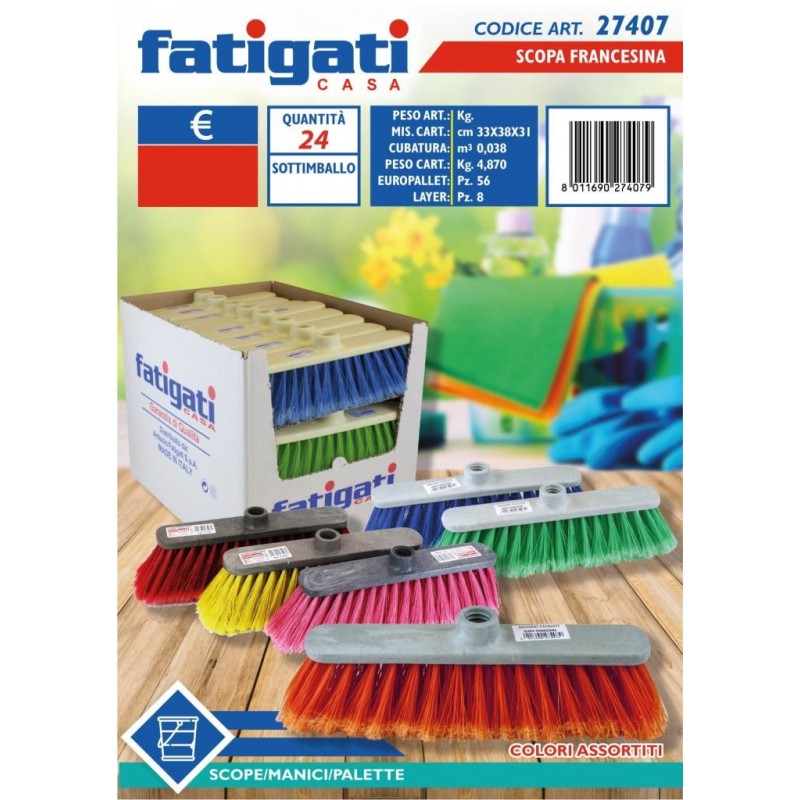 SCOPA ECO FRANCESINA COLORATA 27407 FATIGATI