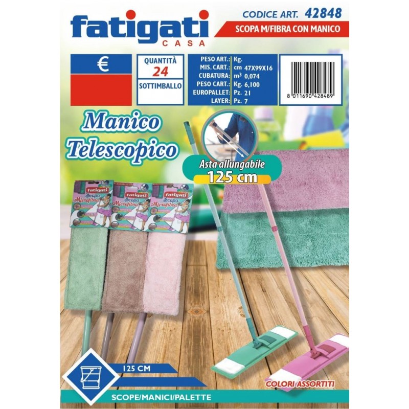 SCOPA MICROFIBRA Man.TELESCOPICO 125 42848 FATIGATI