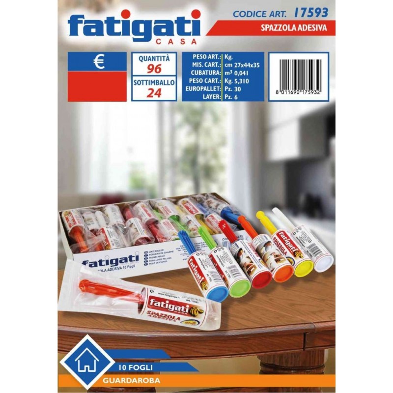 SPAZZOLA LEVAPELUCCHI ADESIVA 10 FOGLI 17593 FAT