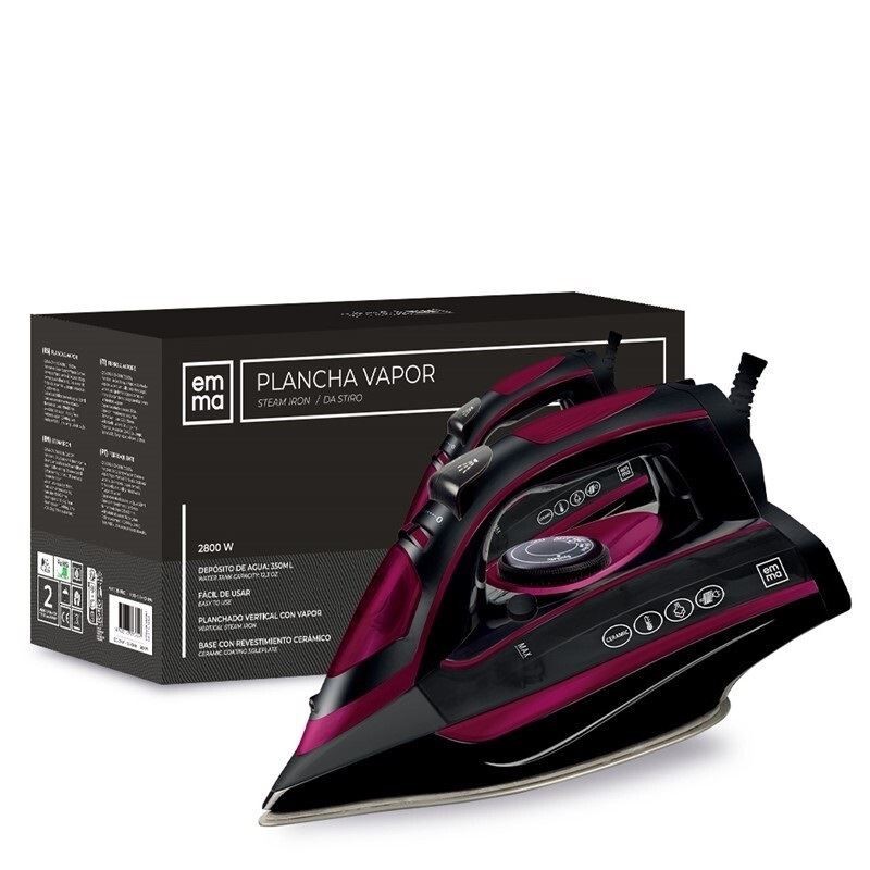 FERRO STIRO VAPORE COK EMMA INOX 2800W ROSSO